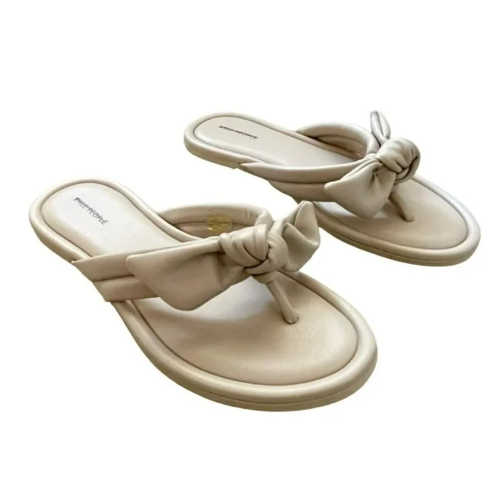 Free People Brynn Bow Sandal Size 8 Flip Flops Casual Comfort NEW